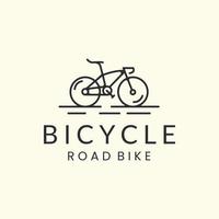 vélo de route avec création de modèle d'icône de logo de style art en ligne. vélo, cyclisme, course, illustration vectorielle vecteur