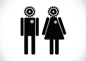 Pictogramme homme femme signe icône, signe de toilettes ou icône de toilettes vecteur