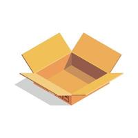 boîtes emballages en carton isométriques conteneur ouvert fermé boîtes de cartons d'expédition vecteur