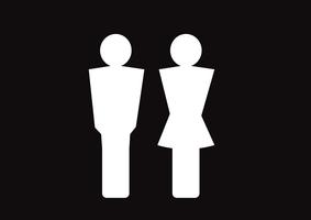 Pictogramme homme femme signe icône, signe de toilettes ou icône de toilettes vecteur