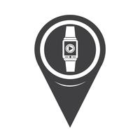 Icône de pointeur de carte Smartwatch Wearable vecteur