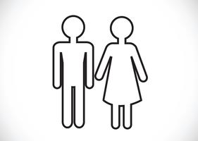 Pictogramme homme femme signe icône, signe de toilettes ou icône de toilettes