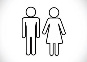 Pictogramme homme femme signe icône, signe de toilettes ou icône de toilettes vecteur