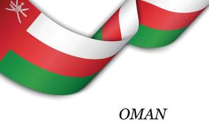 agitant un ruban ou une bannière avec le drapeau d'oman vecteur