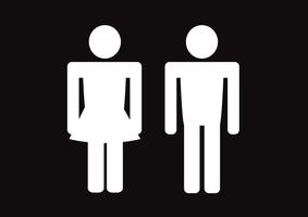 Pictogramme homme femme signe icône, signe de toilettes ou icône de toilettes vecteur