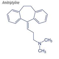 formule squelettique vectorielle de l'amitriptyline. molécule chimique du médicament vecteur