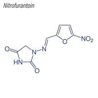 formule squelettique vectorielle de la nitrofurantoïne. molécule chimique de drogue vecteur