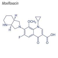 formule squelettique vectorielle de la moxifloxacine. molécule chimique du médicament. vecteur