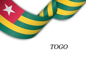 agitant un ruban ou une bannière avec le drapeau du togo. vecteur