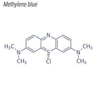 formule squelettique vectorielle du bleu de méthylène. molécule chimique de drogue vecteur