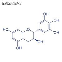 formule squelettique vectorielle du gallocatéchol. molécule chimique du médicament vecteur