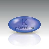 icône de potassium. capsule de pilule de goutte minérale. modèle pour votre conception vecteur