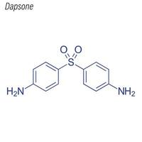 formule squelettique de vecteur de dapsone. molécule chimique du médicament.