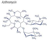 formule squelettique vectorielle de l'azithromycine. molécule chimique du médicament. vecteur