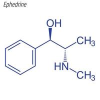 formule squelettique vectorielle de l'éphédrine. molécule chimique du médicament. vecteur