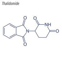 formule squelettique vectorielle de la thalidomide. molécule chimique du médicament. vecteur