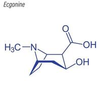 formule squelettique vectorielle de l'ecgonine. molécule chimique du médicament. vecteur