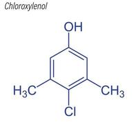 formule squelettique vectorielle du chloroxylénol. produit chimique antimicrobien vecteur