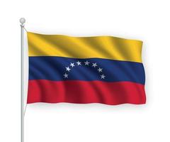 3d waving flag venezuela isolé sur fond blanc.