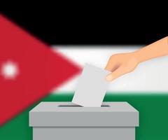 fond de bannière électorale jordanie. modèle pour votre conception vecteur