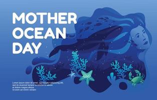 célébrer le jour de l'océan mère vecteur