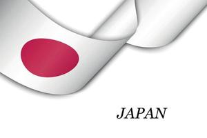 agitant un ruban ou une bannière avec le drapeau du japon vecteur
