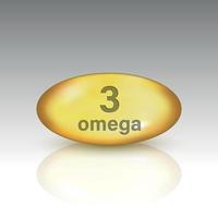 oméga 3. modèle de pilule de goutte de vitamine pour votre conception vecteur