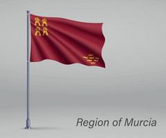 agitant le drapeau de - région d'espagne sur le mât. modèle pour inde vecteur