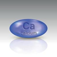 icône de calcium. capsule de pilule de goutte minérale. modèle pour votre conception vecteur
