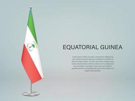 drapeau suspendu de la guinée équatoriale sur le stand. modèle de conférence