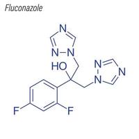 formule squelettique vectorielle du fluconazole. molécule chimique du médicament. vecteur