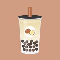 Thé Bubble Hazelnut, illustration vectorielle de perle de lait thé vecteur