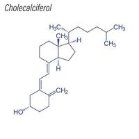 formule squelettique vectorielle du cholécalciférol. molécule chimique de drogue vecteur