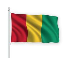 Guinée agitant le drapeau 3d isolé sur fond blanc. vecteur