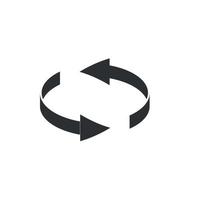 icône de flèche de rotation de rotation. recharger le symbole rond pour votre conception vecteur