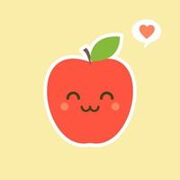 les illustrations de conception de personnages de pommes fraîches. collection de personnages de fruits illustration vectorielle d'un personnage de pomme drôle et souriant. vecteur
