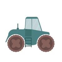 illustration de tracteur vert moderne. vecteur de dessin animé plat.