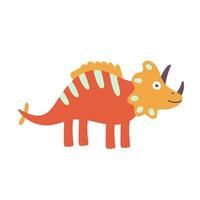 mignon dinosaure tricératops. personnage de vecteur de dinosaure