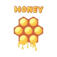 nid d'abeille avec lettrage miel vecteur