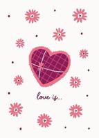 carte postale saint valentin l'amour est vecteur
