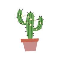 cactus de noël avec guirlande vecteur