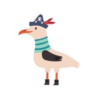 doodle pirate mouette vecteur