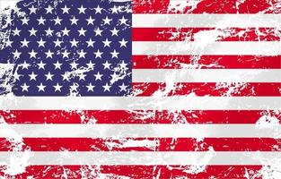 drapeau américain en détresse blanc vecteur
