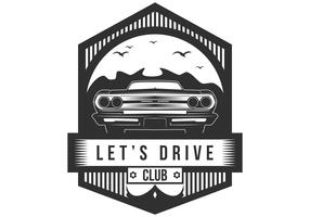 conduisons illustration vectorielle badge club vecteur