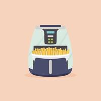 airfryer avec frites vecteur