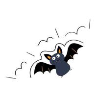 la chauve-souris bat des ailes. personnage de dessin animé de vecteur pour halloween