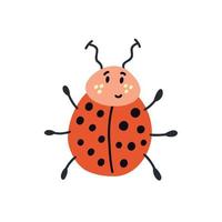 mignon, coccinelle, griffonnage vecteur