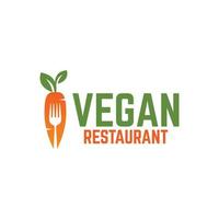vecteur de logo de restaurant végétalien sur fond blanc