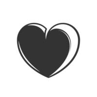 silhouette de coeur dans un style simple vecteur