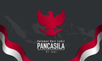 illustration de jour de pancasila de vacances indonésiennes. vecteur